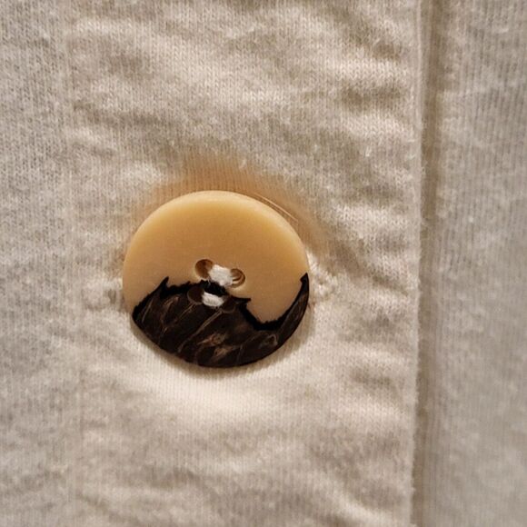 Vintage Barbara Lesser Medium Off-White Swimsuit Coverup 100% Organic Cotton USA - Picture 14 of 16